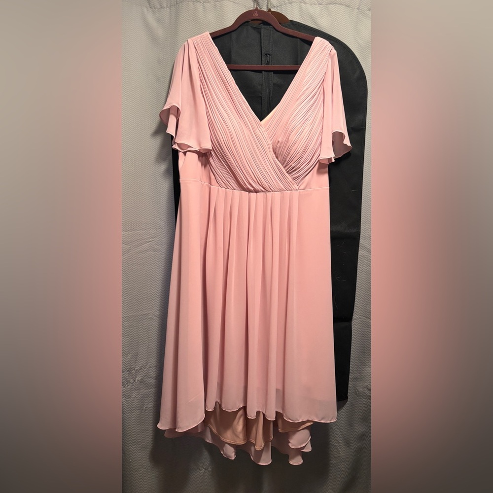 Elegant Dusty Rose High Low Chiffon Dress